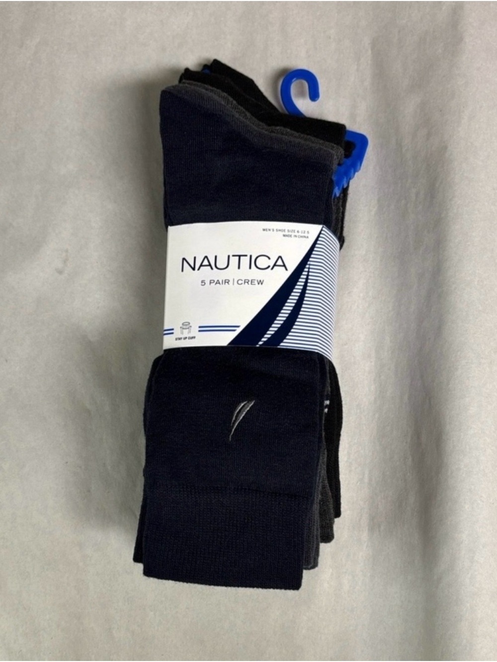 New Nautica Socks Men’s 5 Pair Multicolor Crew Sock Business Casual Dress Active